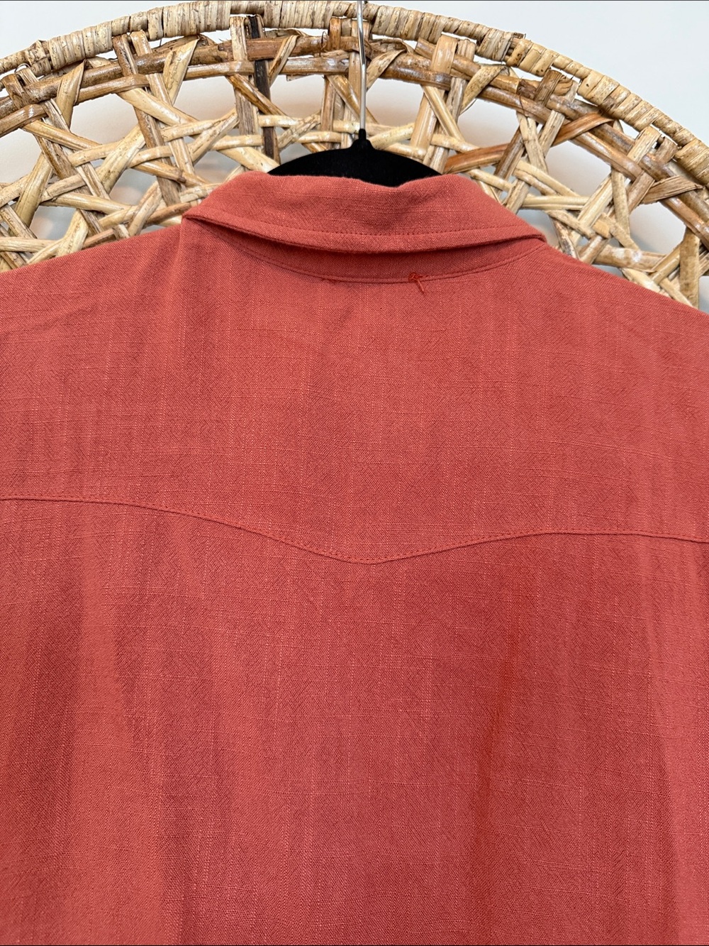 Umgee Terracotta Button-Front Peplum Shirt - Picture 7 of 13